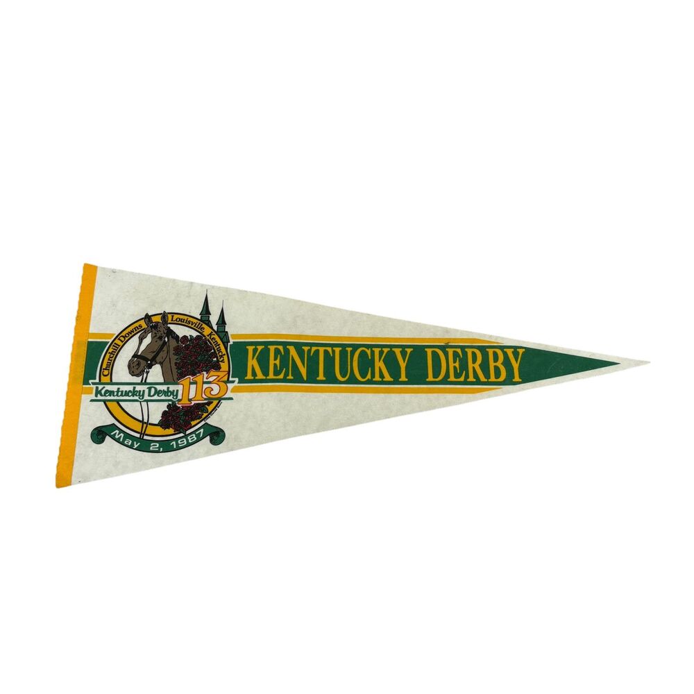 Vintage Kentucky Derby 1987 Race Pennant 12” X 30” Churchill Downs